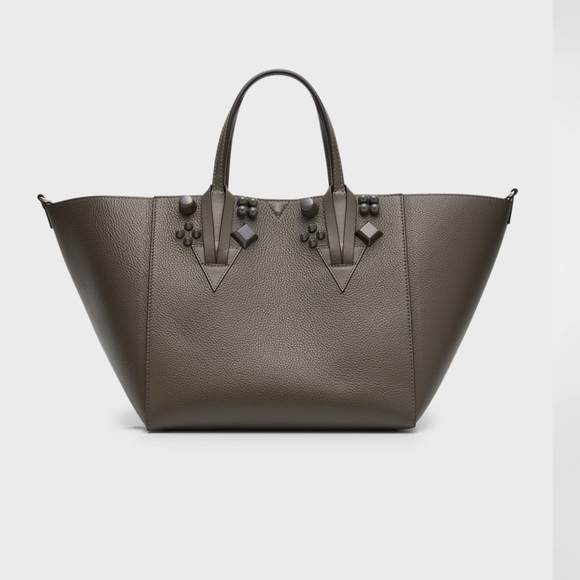 CHRISTIAN LOUBOUTIN Calfskin Empire Spike Studded Small Cabachic Tote in Rocket - Picture 2 of 6